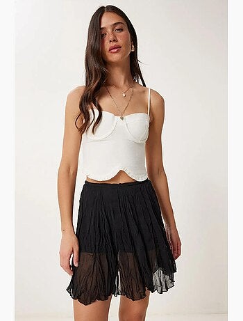 Minifalda texturizada con cintura elástica istanbul