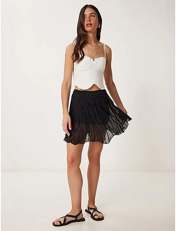 Minifalda texturizada con cintura elástica istanbul