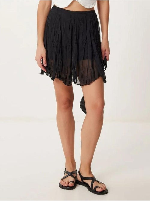 Minifalda texturizada con cintura elástica istanbul - Kiabi Minifalda texturizada con cintura elástica istanbul - Kiabi