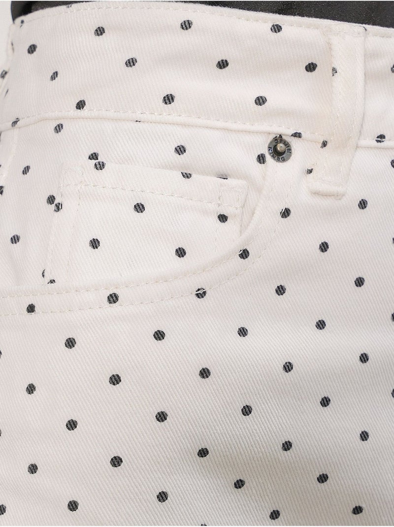 Minifalda vaquera de lunares de cintura alta bdart Blanco roto - Kiabi