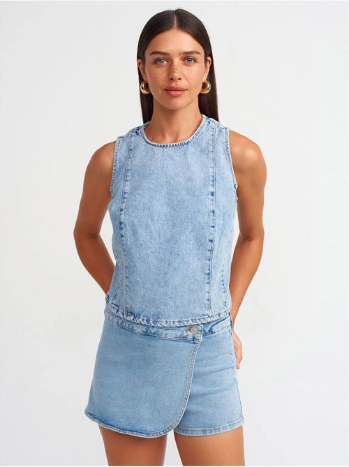 Minifalda vaquera de tiro alto dilvin - Kiabi