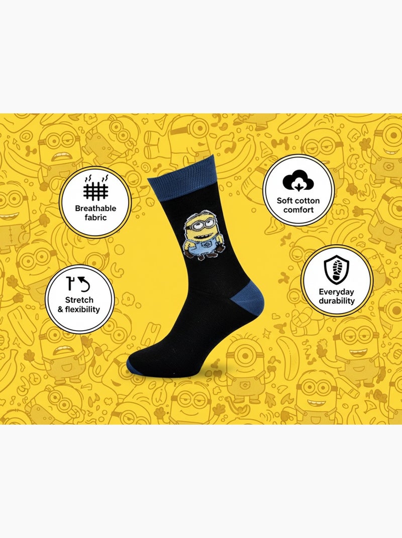 MINIONS - Calcetines Hombre Licencia Pack de 4 Gris azul negro - Kiabi