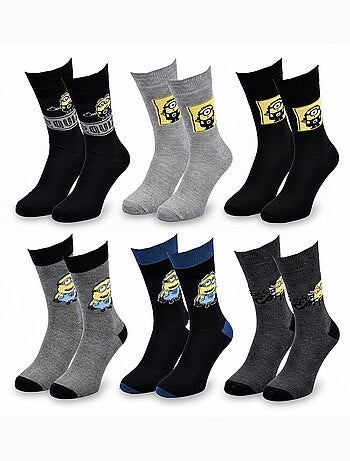 Minions - Calcetines Hombre Licencia Pack de 6 MIX SORPRESA