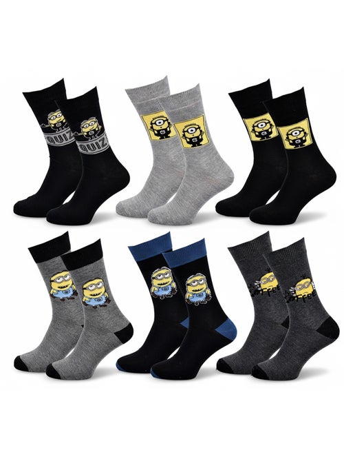 Minions - Calcetines Hombre Licencia Pack de 6 MIX SORPRESA - Kiabi