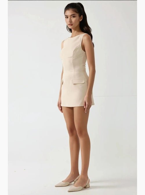 Minivestido ajustado con pantalones cortos hiccup - Kiabi Minivestido ajustado con pantalones cortos hiccup - Kiabi