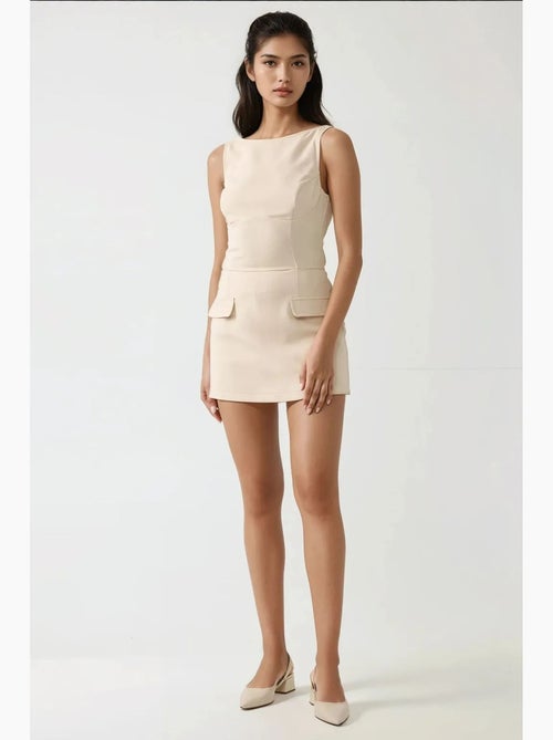 Minivestido ajustado con pantalones cortos hiccup - Kiabi Minivestido ajustado con pantalones cortos hiccup - Kiabi