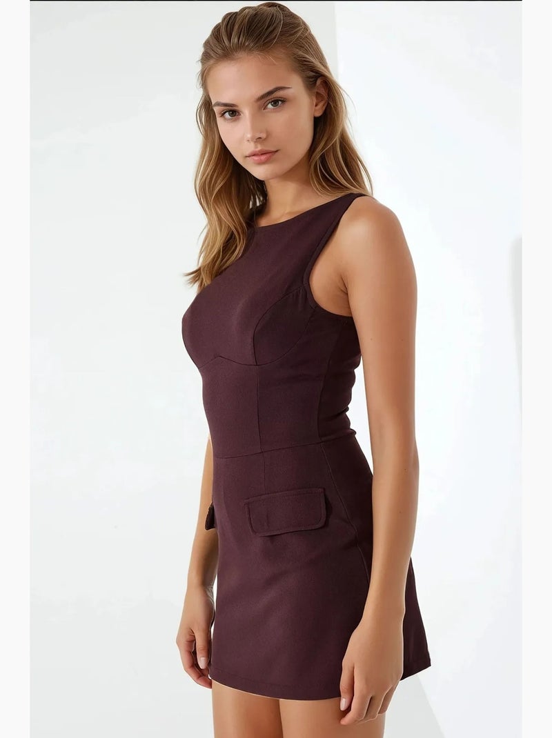 Minivestido ajustado con pantalones cortos hiccup Rojo burdeos - Kiabi