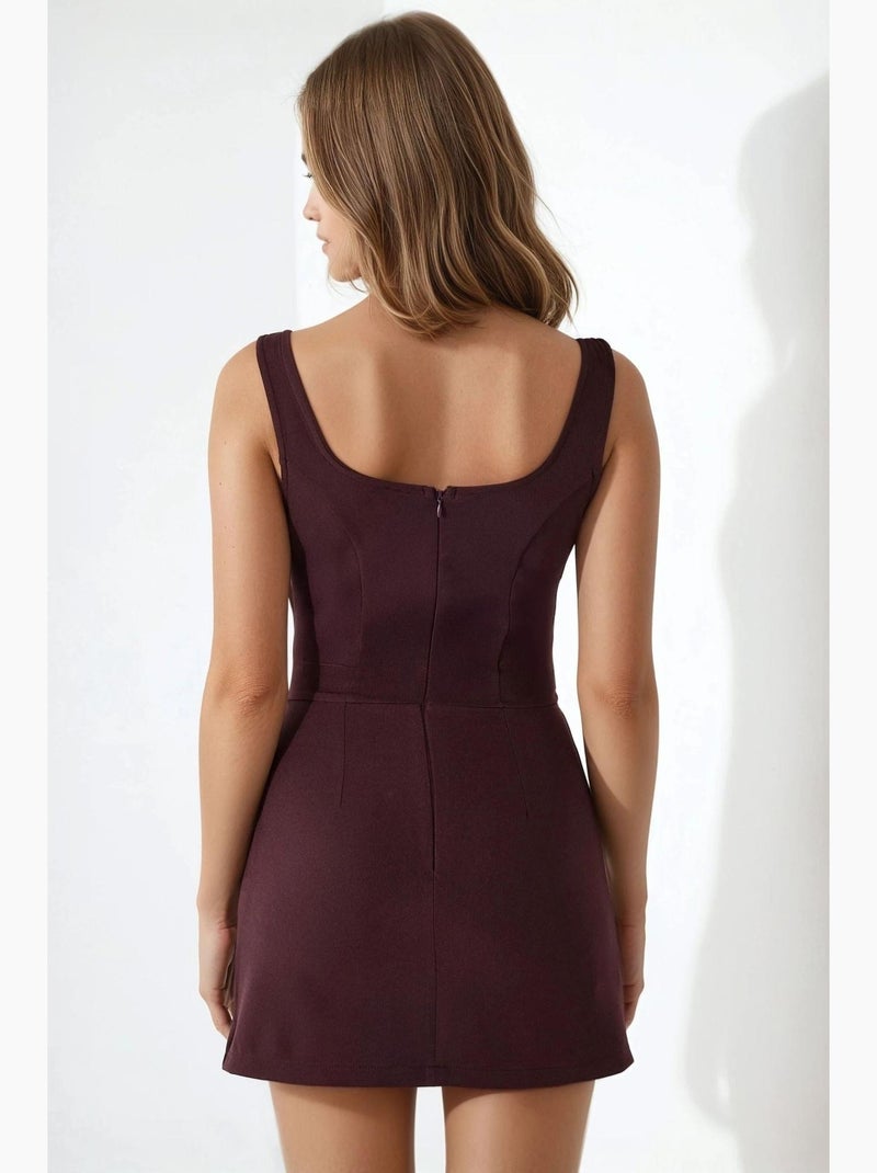 Minivestido ajustado con pantalones cortos hiccup Rojo burdeos - Kiabi