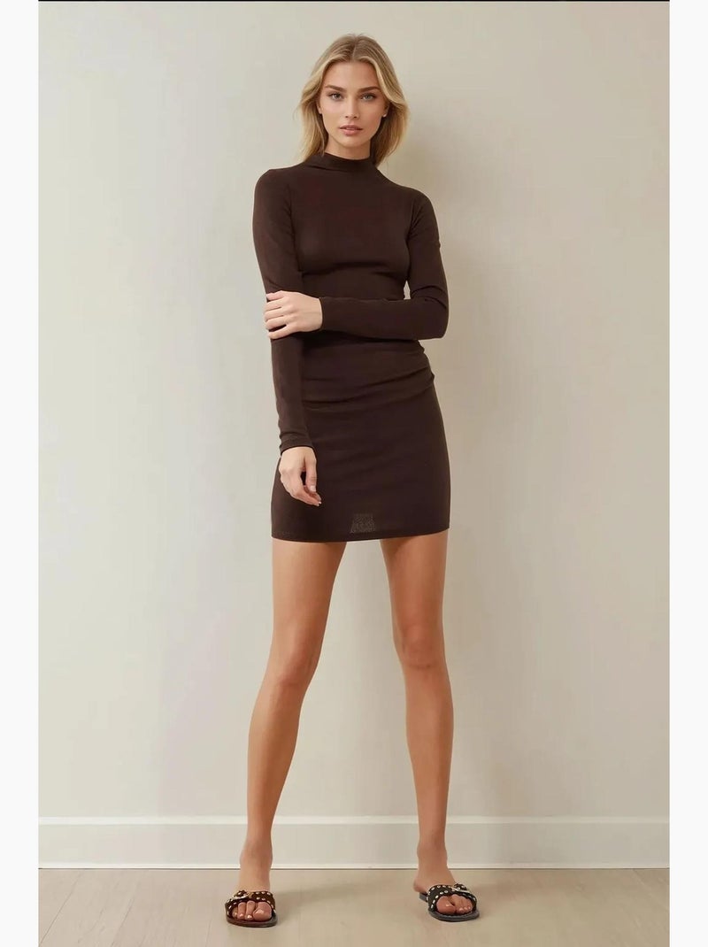 Minivestido ajustado de modal suave al tacto hiccup Marrón oscuro - Kiabi