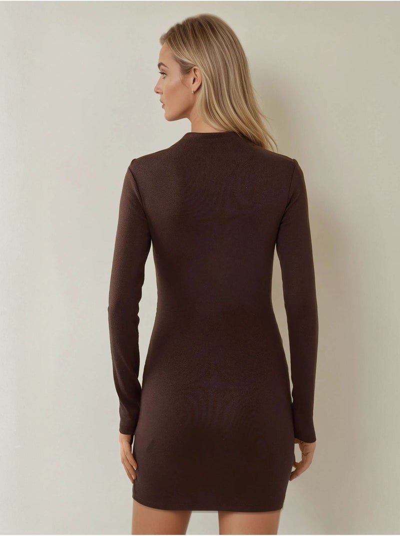 Minivestido ajustado de modal suave al tacto hiccup Marrón oscuro - Kiabi