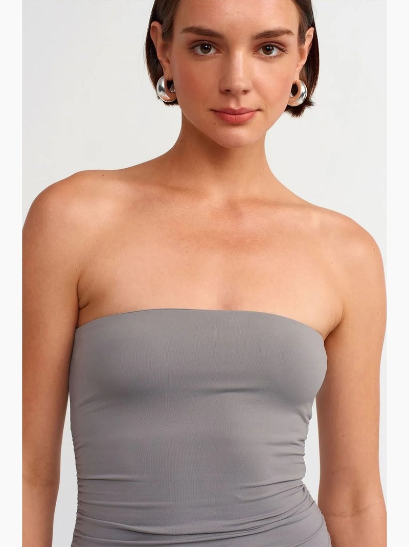 Minivestido bodycon sin tirantes dilvin Gris - Kiabi