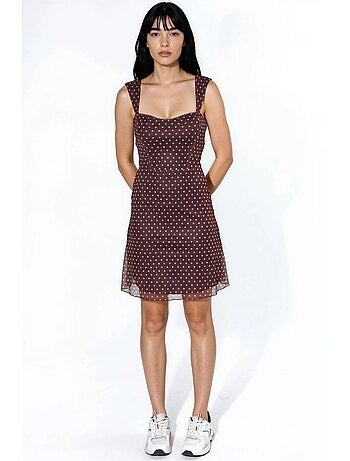 Minivestido con cuello en forma de corazón y estampado de lunares. Hiccup