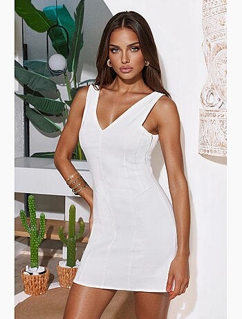Minivestido con cuello en v hiccup