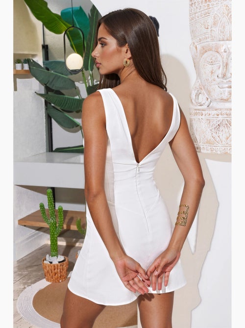 Minivestido con cuello en v hiccup - Kiabi Minivestido con cuello en v hiccup - Kiabi