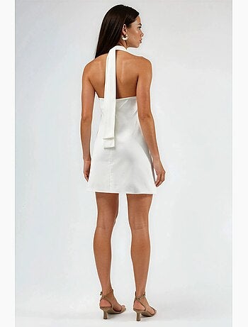 Minivestido con cuello halter y cierre de botones hiccup