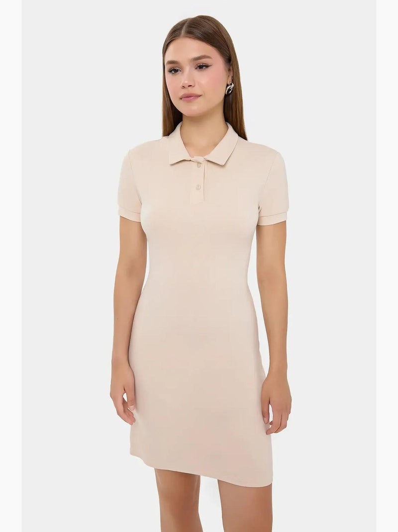 Minivestido con detalle de botones hiccup Beige natural - Kiabi