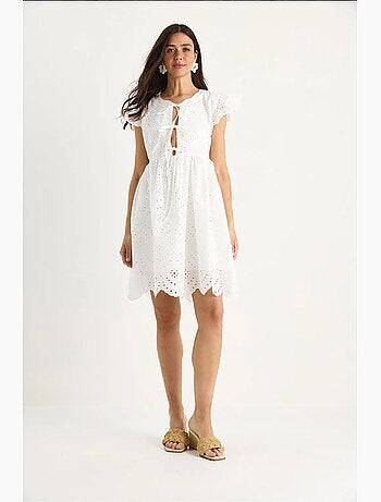 Minivestido con detalle de lazo y forro de ojales lucci