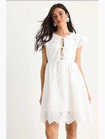 Minivestido con detalle de lazo y forro de ojales lucci