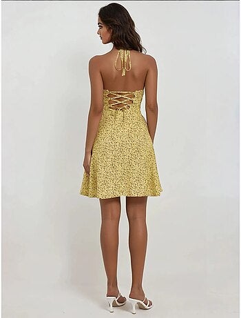 Minivestido con estampado de flores. Hiccup