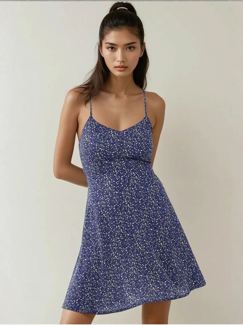 Minivestido con estampado de flores. Hiccup - Kiabi Minivestido con estampado de flores. Hiccup - Kiabi