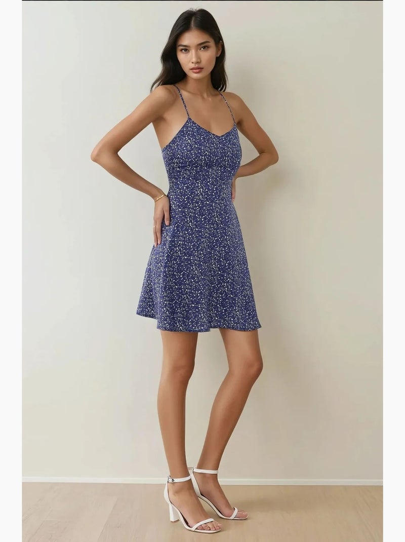 Minivestido con estampado de flores. Hiccup Azul - Kiabi