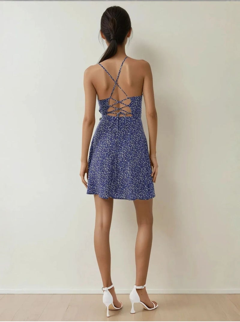 Minivestido con estampado de flores. Hiccup Azul - Kiabi