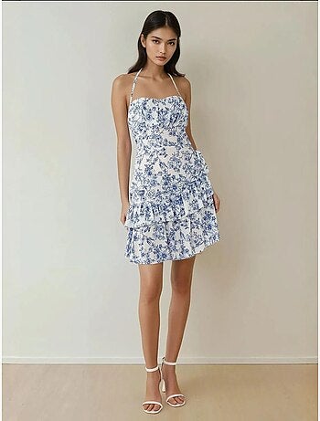 Minivestido con estampado floral