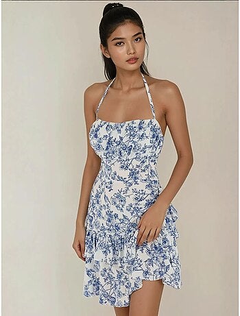 Minivestido con estampado floral