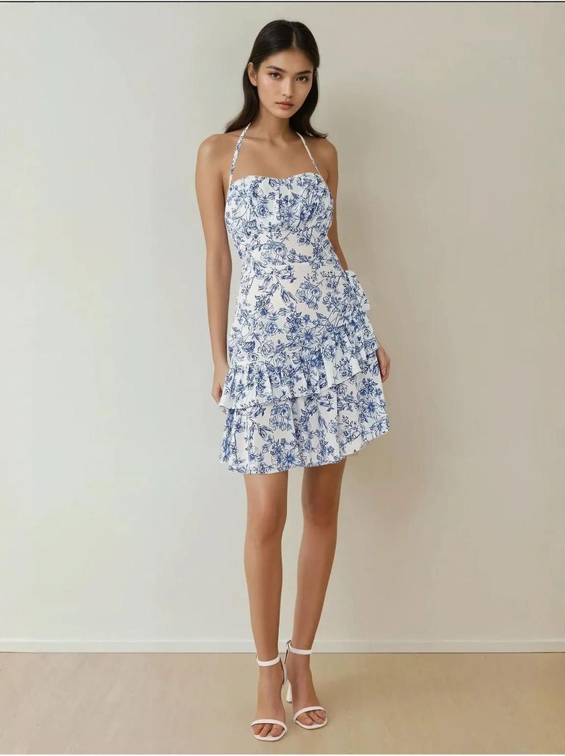 Minivestido con estampado floral Azul - Kiabi