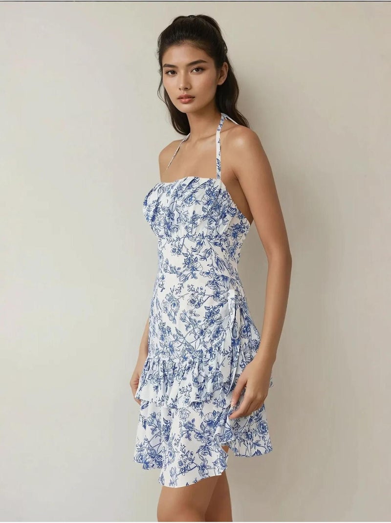Minivestido con estampado floral Azul - Kiabi