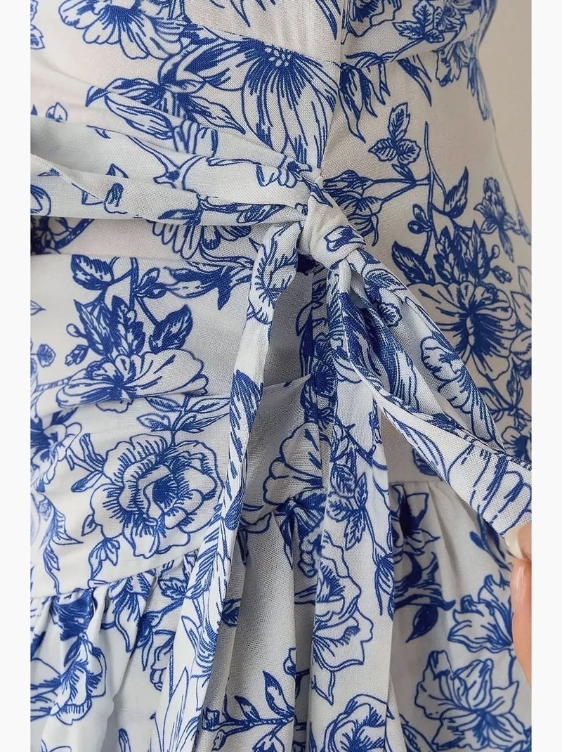 Minivestido con estampado floral hiccup Azul - Kiabi