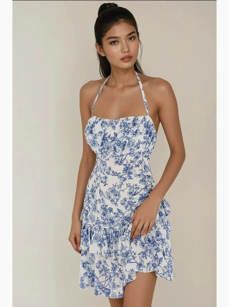 Minivestido con estampado floral hiccup Azul - Kiabi