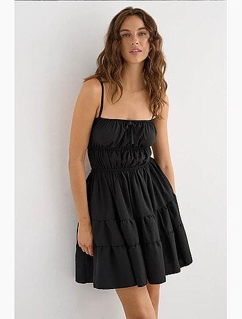 Minivestido de algodón con detalle de lazo hiccup