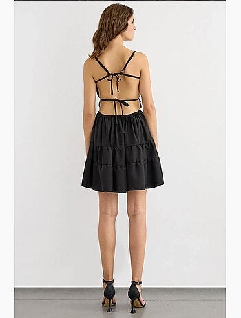Minivestido de algodón con detalle de lazo hiccup