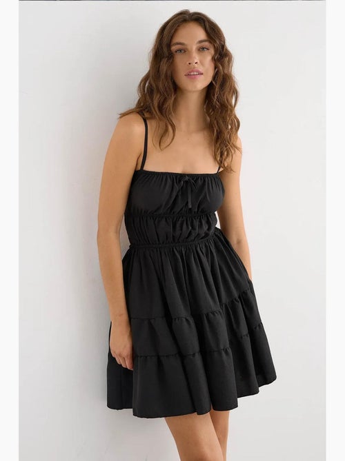 Minivestido de algodón con detalle de lazo hiccup - Kiabi