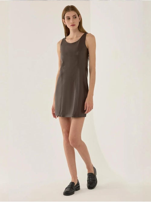 Minivestido de piel sintética hiccup - Kiabi Minivestido de piel sintética hiccup - Kiabi