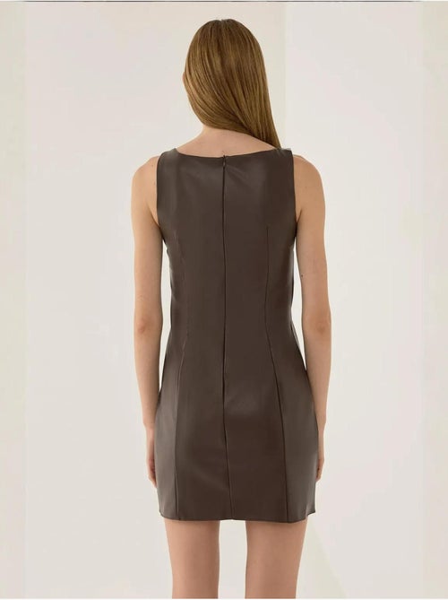 Minivestido de piel sintética hiccup - Kiabi Minivestido de piel sintética hiccup - Kiabi