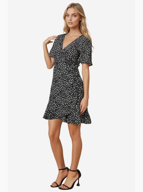 Minivestido de viscosa con cuello en v y estampado de flores ditsy hiccup - Kiabi