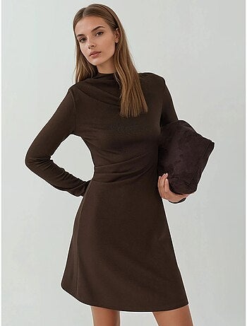 Minivestido drapeado con cuello redondo hiccup