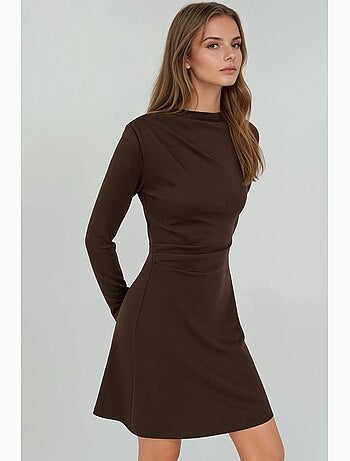Minivestido drapeado con cuello redondo hiccup