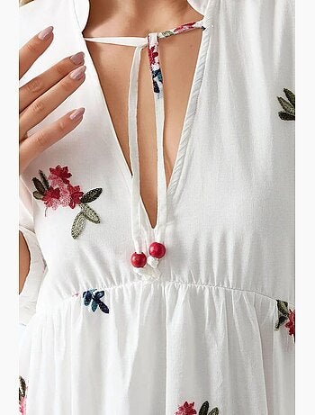 Minivestido estampado con cuello en v hiccup