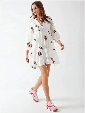 Minivestido estampado con cuello en v hiccup