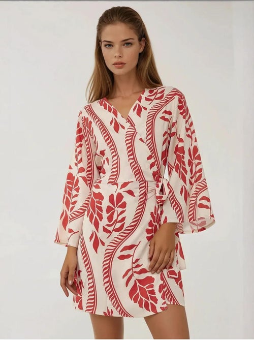Minivestido floral con cuello en v hiccup - Kiabi