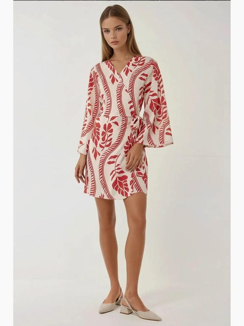 Minivestido floral con cuello en v hiccup - Kiabi
