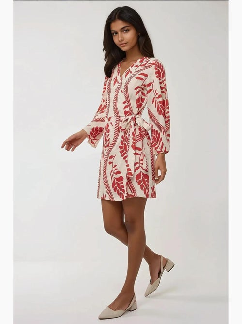 Minivestido floral con cuello en v hiccup - Kiabi