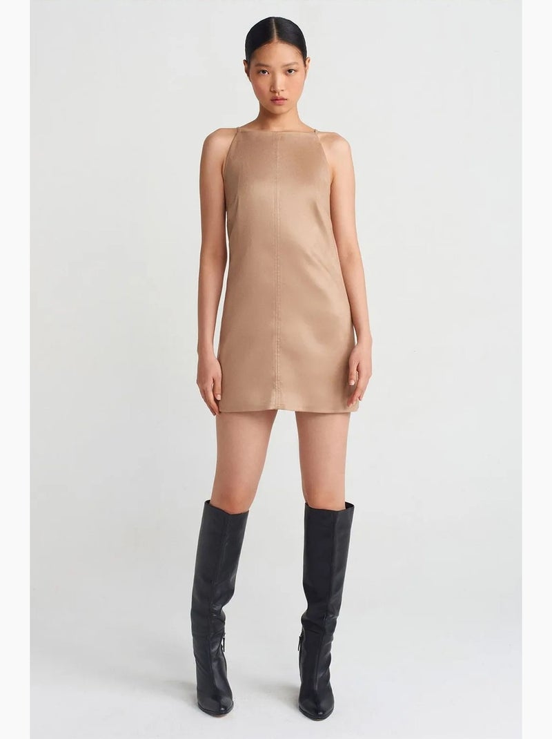 Minivestido sin mangas con cremallera dilvin Greige - Kiabi