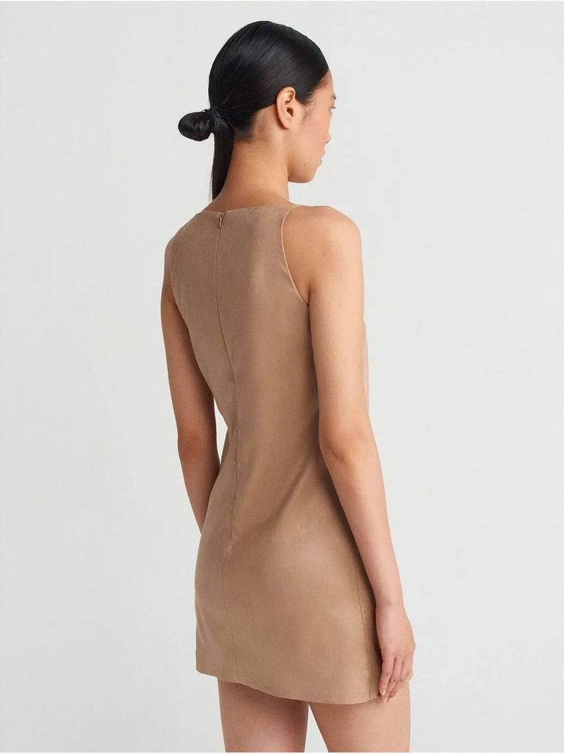 Minivestido sin mangas con cremallera Greige - Kiabi
