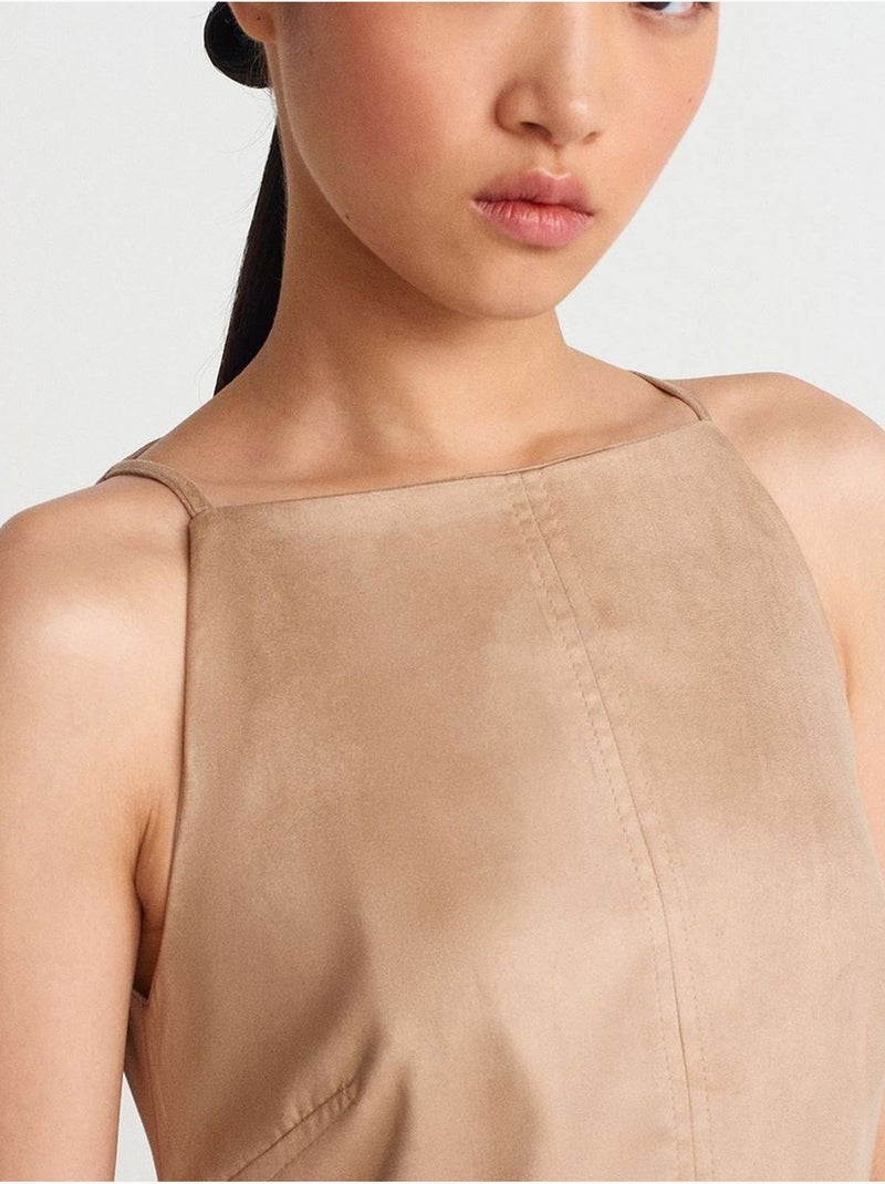 Minivestido sin mangas con cremallera Greige - Kiabi