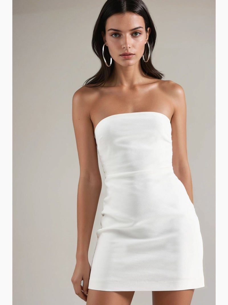 Minivestido sin tirantes hiccup Blanco roto - Kiabi