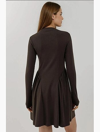 Minivestido texturizado con cuello barco hiccup